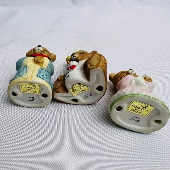 Lot 9 Homco Porcelain Family Bears Vintage Mama Papa 1406 1413 1444 1450 1462 - Picture 8 of 12